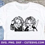 Chucky And Tiffany SVG Cut File, Chucky SVG, Tiffany SVG, Horror Movie SVG, Halloween SVG, PNG, DXF, EPS, for Cricut & Silhouette