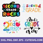 2nd Grade SVG | First Day of School SVG | School SVG | Pencil SVG | 2nd Grade Crew SVG | PNG | DXF | EPS | Cut Files for Cricut and Silhouette