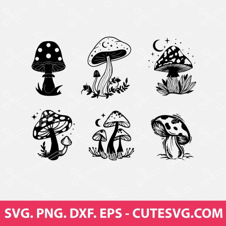 FLORAL MUSHROOM SVG | Flower mushrooms SVG | Heavenly Mushroom SVG ...