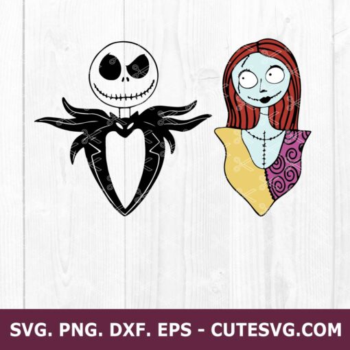 Jack And Sally Nightmare Before Christmas SVG File | Halloween SVG