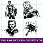 Thor SVG, Avengers SVG, Chris Hemsworth SVG, Superhero SVG, PNG, DXF, EPS, Cut files for cricut & Silhouette
