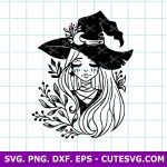 Witch SVG, Witch Clipart, Halloween SVG, PNG, DXF, EPS, for Cricut and Silhouette