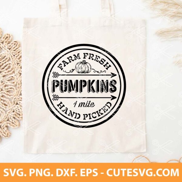 Farm Fresh Pumpkin Hand Picked SVG