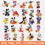 Mickey Halloween SVG, Mickey Mouse SVG Bundle, Halloween SVG, Minnie Mouse SVG, Daffy Duck SVG, Daisy Duck SVG, Pluto SVG, PNG