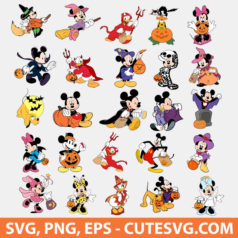 Mickey Halloween SVG, Mickey Mouse SVG Bundle, Halloween SVG, Minnie