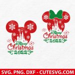 Disney Christmas SVG / Mickey & Minnie Mouse SVG / Disneyland Castle SVG / Christmas SVG / PNG / DXF / EPS / Cut Files for Cricut and Silhouette