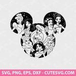 Princess Mickey Ears SVG Cut File, Princess SVG, Princesses PNG, DXF, EPS, for Cricut & Silhouette - Instant Download