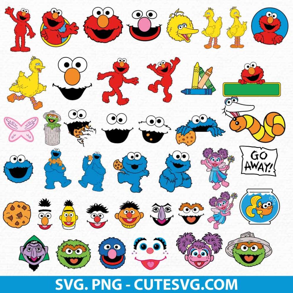 Sesame Street SVG Bundle, Sesame Monsters SVG, Red Monster SVG, Monster ...