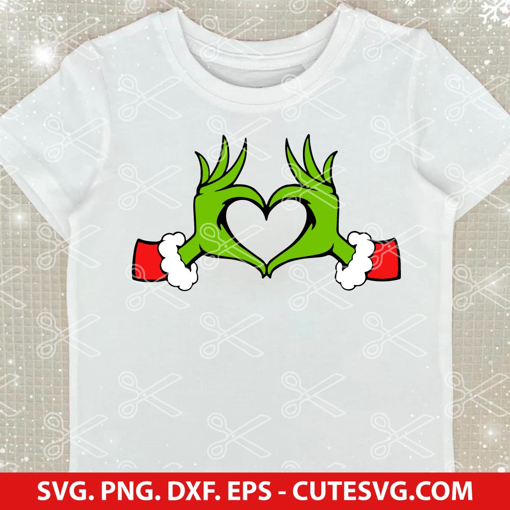 Grinch Heart SVG Cut Files, Grinch SVG, Xmas SVG, Christmas SVG, PNG