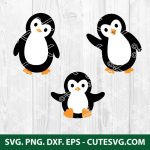 Penguin SVG, Christmas Animals SVG, PNG, DXF, EPS, Cut Files for Cricut and Silhouette