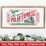 Polar Express Ticket SVG, Polar Express SVG Cut File, Rustic Christmas Home Decor SVG, PNG, DXF, EPS, for Cricut and Silhouette