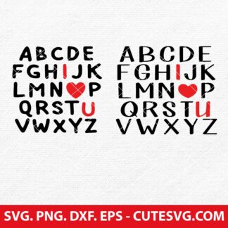 ABC I Love you Valentine SVG