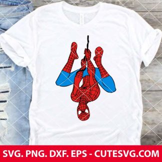 Spiderman hang upside down SVG, Marvel Superhero SVG, Spiderman SVG, PNG, DXF, EPS, Cut Files for cricut and Silhouette
