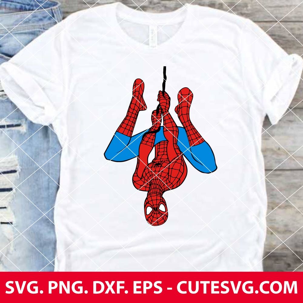 Spiderman hang upside down SVG, Marvel Superhero SVG, Spiderman SVG