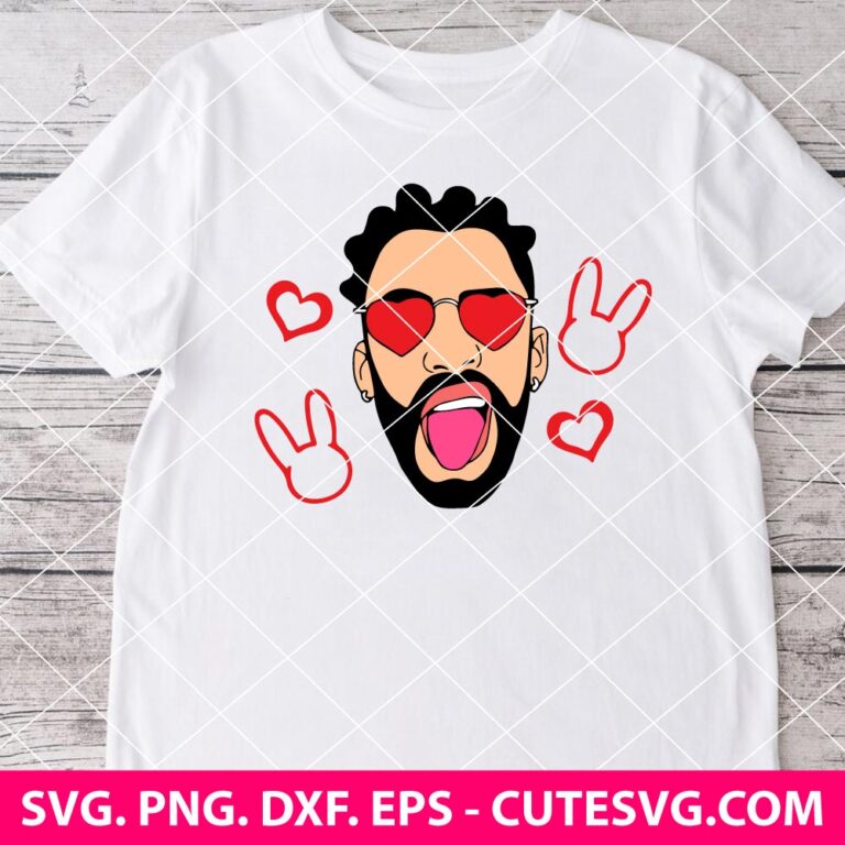 Bad Bunny Valentines SVG, Valentine's Day SVG, Music SVG, Rapper SVG
