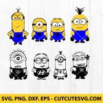 Minion SVG, Minions SVG Bundle, Minions Face SVG, Minions SVG Cricut, Silhouette, DXF, EPS, Cut Files - Instant Download