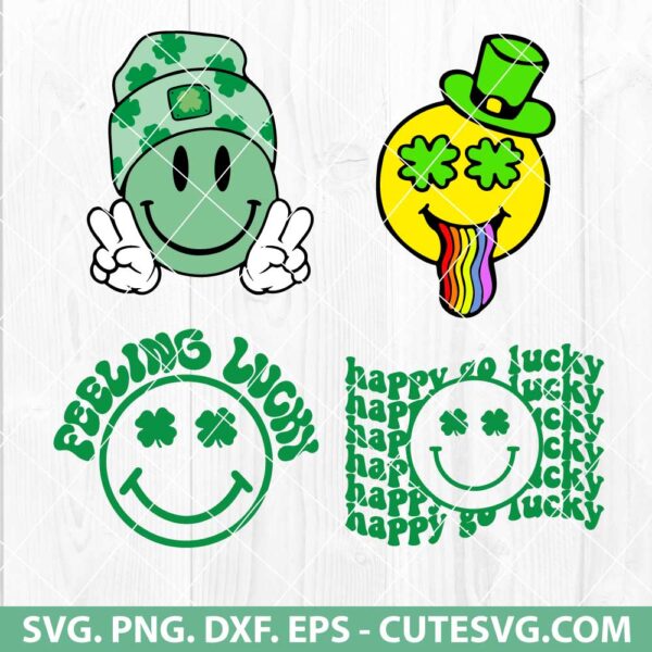 Shamrock Smiley Face SVG