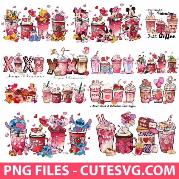 Valentine Coffee PNG Bundle