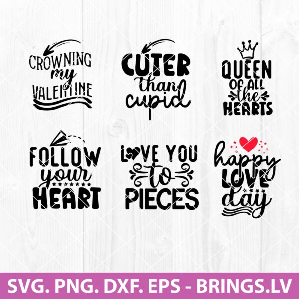 Valentines day SVG Bundle, Heart SVG, Valentines SVG, Love SVG, Valentine's SVG, PNG, DXF, EPS, Cut Files for Cricut and Silhouette