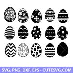 Easter Egg SVG Bundle, Easter Eggs SVG, Happy Easter Svg, Spring SVG, Vector, PNG, DXF, EPS, Cutting Files for Cricut and Silhouette