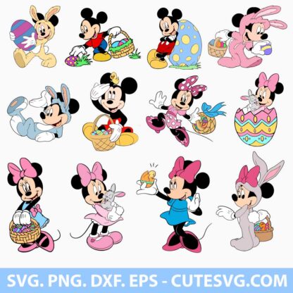 Easter Mickey Mouse & Minnie Mouse SVG