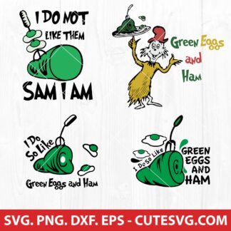 Dr Seuss Green Eggs and Ham SVG Bundle