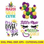Little Miss Mardi Gras SVG, Mardi Gras Mask SVG, Mardi Gras Cutie SVG, fleur-de-lis SVG, Cricut Mardi Gras designs, Silhouette cut files