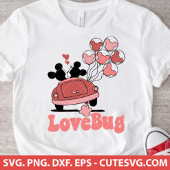 Mickey and Minnie Lovebug SVG Cut File