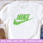 St Patricks Day Nike SVG, Nike Logo SVG, Shamrock SVG, St Patricks Day SVG, PNG, DXF, EPS, Cut Files for Cricut and Silhouette