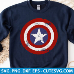Captain America Distressed Shield SVG