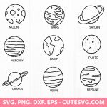 Planet SVG, Solar System SVG, Planets SVG, Space SVG, Earth SVG, Moon SVG, Galaxy SVG, PNG, DXF, EPS, Cut Files for Cricut and Silhouette