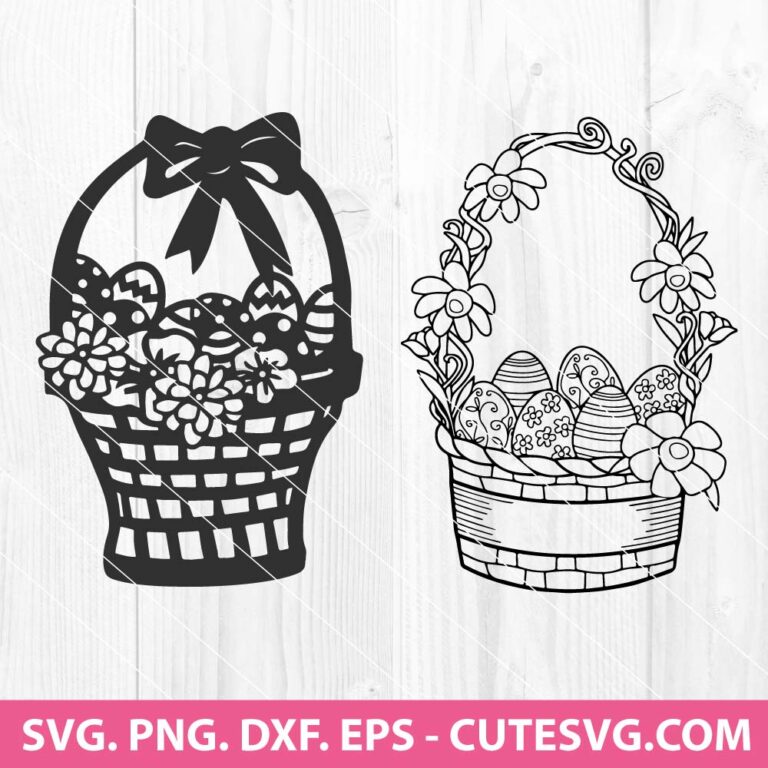 Easter Basket SVG Bundle, Easter Egg SVG, Easter SVG Cut File