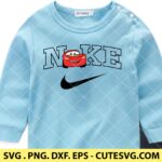 Lightning McQueen Nike SVG Cut File | Lightning McQueen Clipart | Nike Logo SVG | Lightning McQueen T Shirt Design | PNG | DXF | EPS