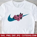 Nike With Flower SVG | Nike Swoosh SVG | Nike Floral SVG | Nike Cricut | Nike logo Vector File | Nike PNG | DXF | EPS