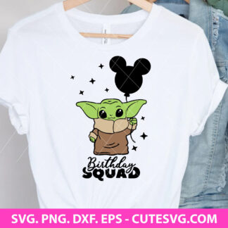 Baby Yoda Birthday Squad SVG
