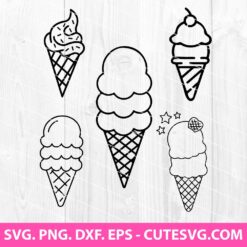Cute Ice Cream Cone SVG