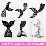 Mermaid Tail SVG, Mermaid Tail PNG, Clipart, Vector, EPS, DXF, Cut File, Cricut, Silhouette, Instant Digital Download