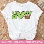 Peace Love Baby Yoda SVG | Star Wars Baby Yoda SVG | Baby SVG | Mandalorian SVG | DXF | EPS | Cut Files for Cricut & Silhouette
