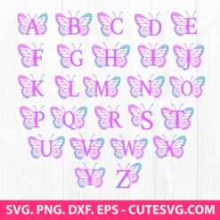Butterfly Monogram Font SVG