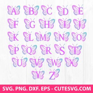 Butterfly Monogram Font SVG