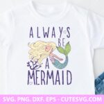 Mermaid SVG, Mermaid Tail SVG, Mermaid Party SVG, Cute Mermaid SVG, Mermaid Clipart, Sea Beach SVG, PNG, DXF, EPS, Cut Files