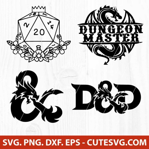 Dnd SVG, Dungeons and Dragons SVG, Dungeon Master SVG, D&D Logo SVG, PNG, DXF, EPS, Cut Files for Cricut & Silhouette