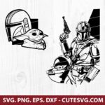Mandalorian SVG Baby Yoda SVG Mandalorian Helmet SVG Star Wars SVG PNG DXF EPS Cut Files for Cricut