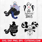 Cute Ursula SVG Bundle Little Mermaid SVG Cut file PNG DXF EPS for Cricut & Silhouette Digital Download