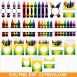 Crayon SVG Bundle, Colorful Crayon SVG, Crayon Vector, Crayon Clipart, PNG, DXF, Cutting Files for Cricut & Silhouette