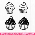 Cupcake SVG Bundle, Sweet SVG, Bakery SVG, Birthday SVG, Cupcake Vector, PNG, DXF, EPS, Cutting Files for Crciut, Silhouette