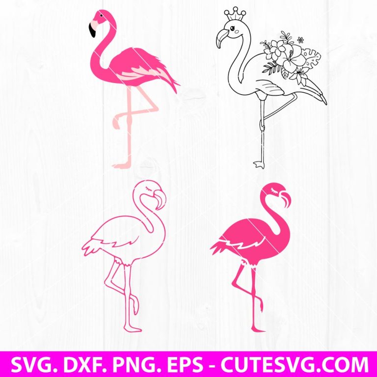 Flamingo SVG Bundle, Pink Flamingo Vector, Summer SVG, Flamingo Clipart