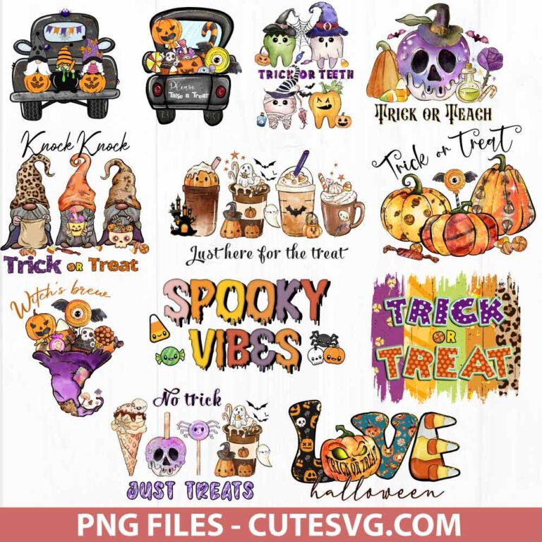 Halloween Sublimation Bundle PNG Files Instant Download