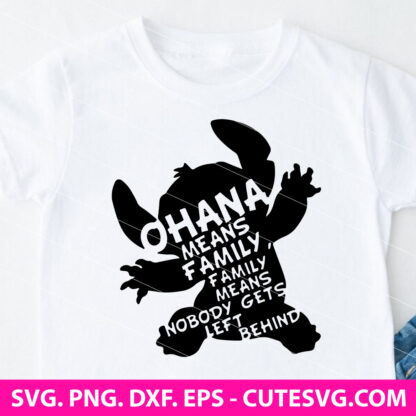Ohana Means Family Stitch SVG