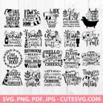 Bathroom SVG Bundle | Bathroom Quotes | Funny Toilet Signs SVG | Funny home quotes SVG | PDF | JPG | PNG | Cutting Files for Cricut